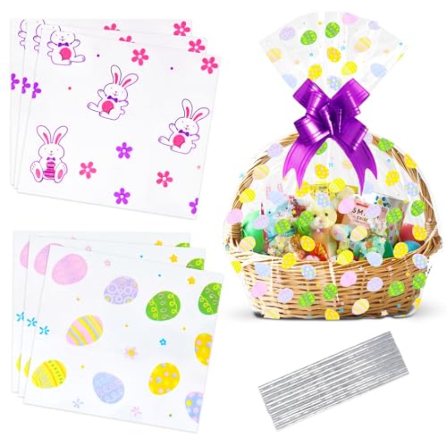 Cellophane Wrap Clear - Gift Boutique Easter Cellophane Basket Bags