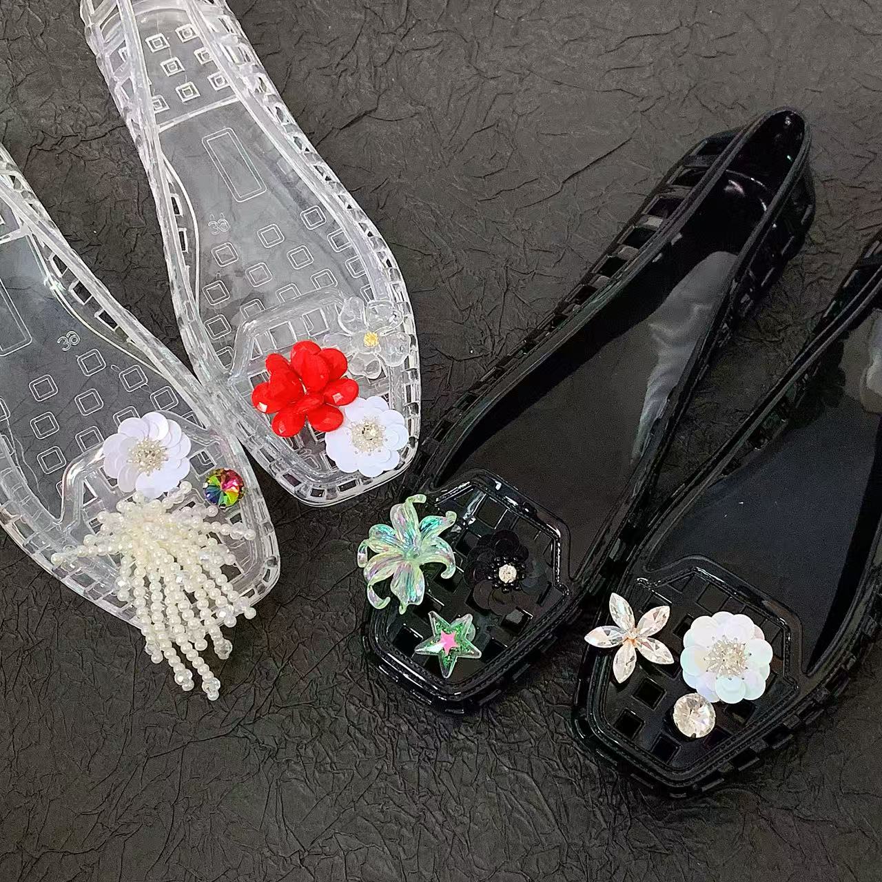 Supply Florist - Jelly Crystal Shoes for Women, Summer