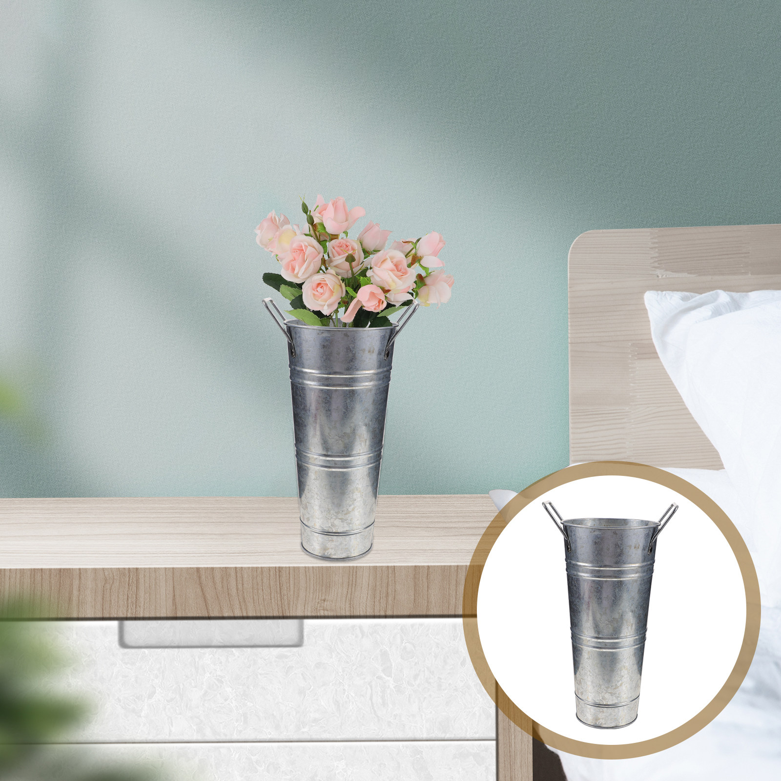 2Pcs Galvanized Flower Bucket  - Florist Supply Buckets incelemesi ve fiyatı