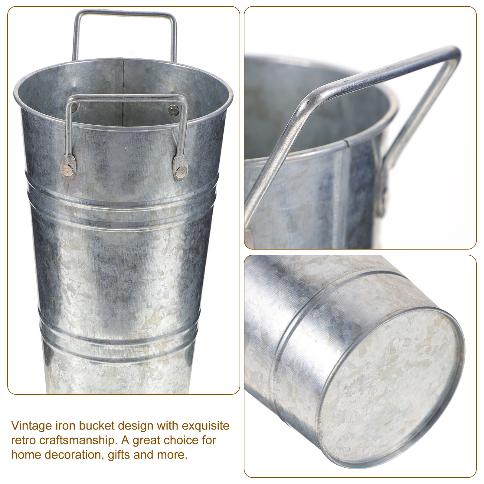 2Pcs Galvanized Flower Bucket  - Florist Supply Buckets incelemesi ve fiyatı