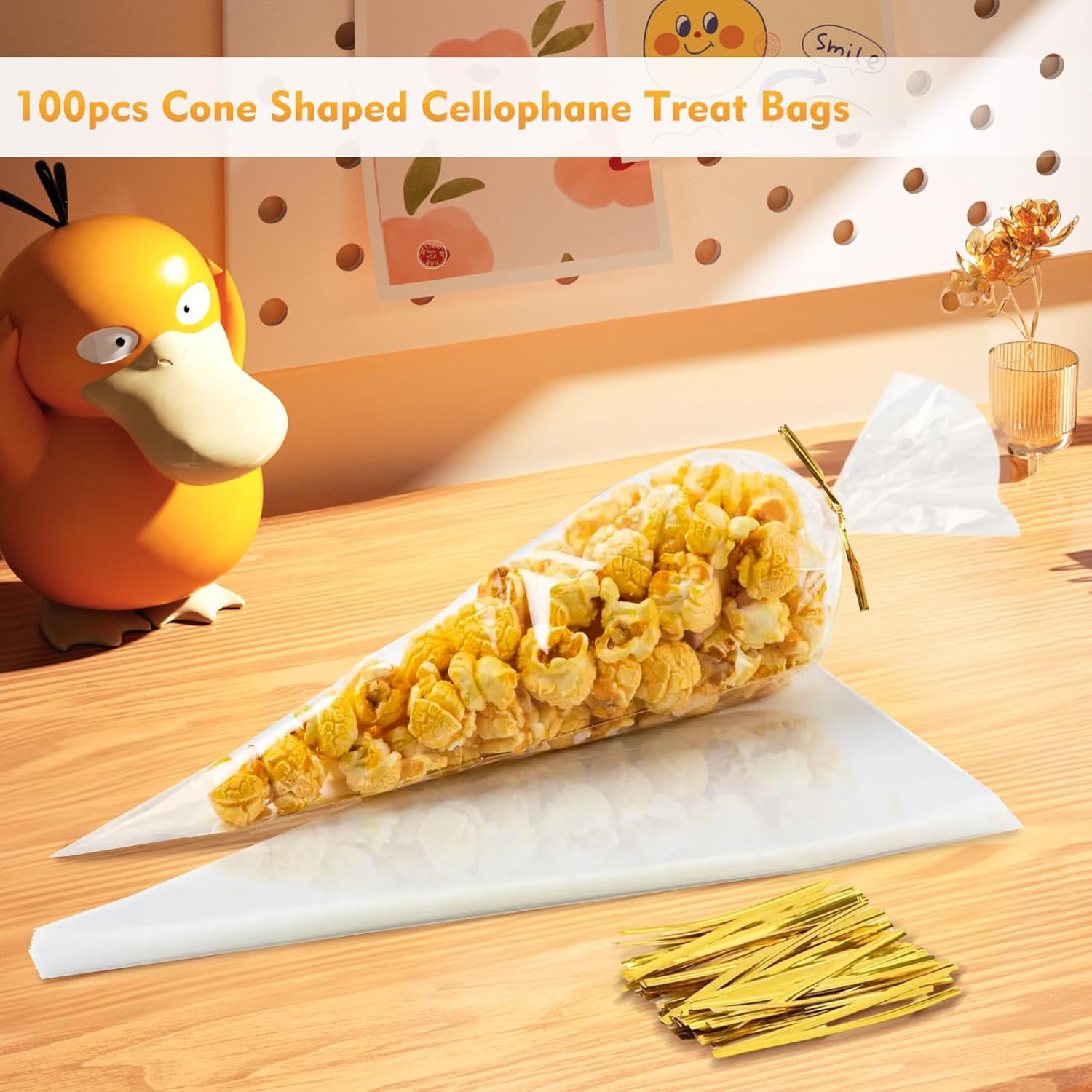 Cone Cellophane Treat Bags 100 - Cellophane Wrap Clear incelemesi ve fiyatı