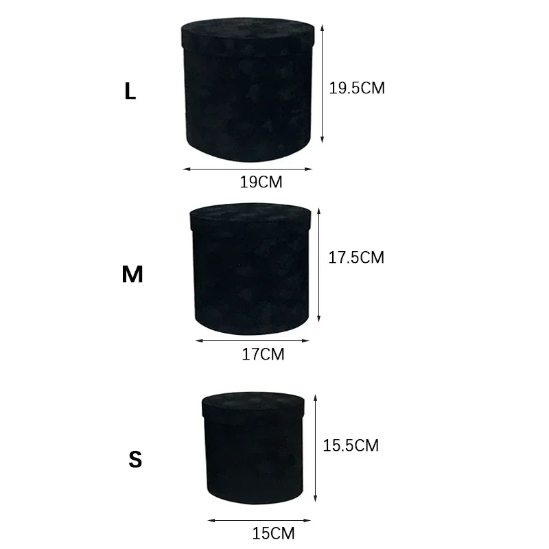3Pcs/Set Velvet Gift Box Round - Florist Supply Buckets incelemesi ve fiyatı