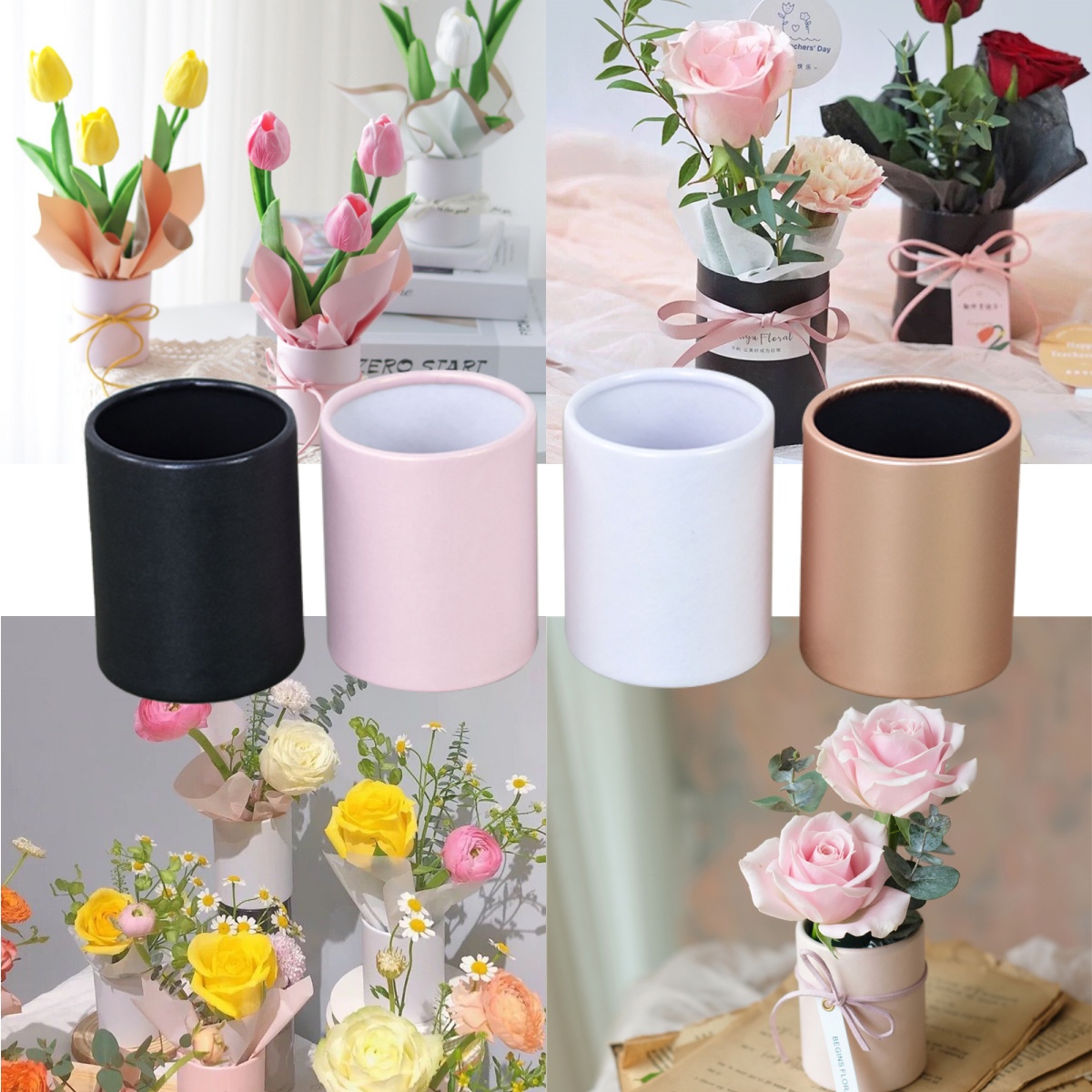 4pcs Mini Round Flower Box Gif - Florist Supply Buckets incelemesi ve fiyatı