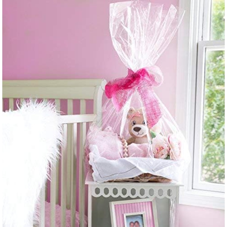 Clear Basket Bags, 5 Pack Larg - Cellophane Wrap Clear incelemesi ve fiyatı