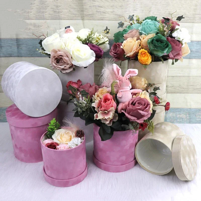 3Pcs/Set Round Shape Velvet Gi - Florist Supply Buckets incelemesi ve fiyatı