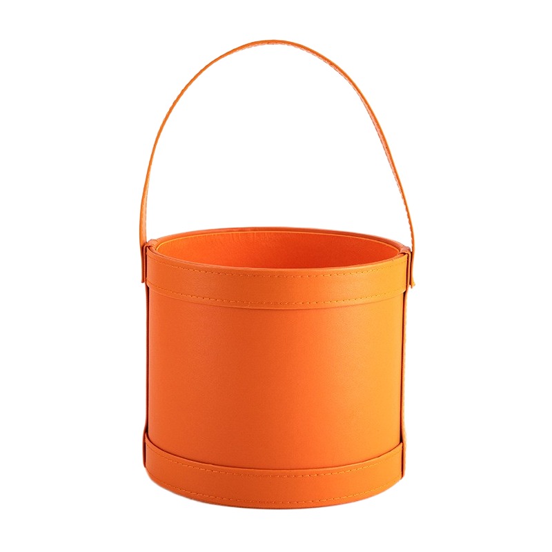 Portable Leather Round Gift Bo - Florist Supply Buckets incelemesi ve fiyatı