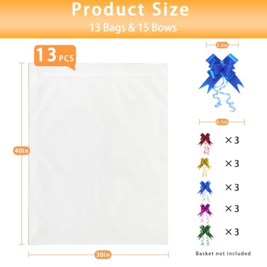 13-Pack 30x40 Inch Clear Cello - Cellophane Wrap Clear incelemesi ve fiyatı