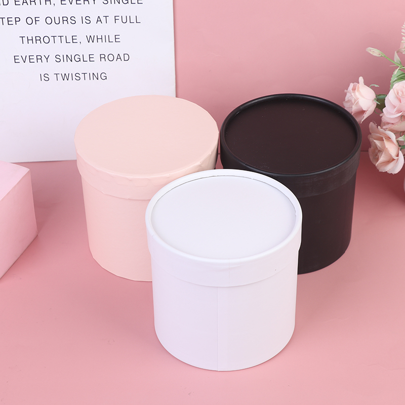 1PC Round Flower Paper Gift Bo - Florist Supply Buckets incelemesi ve fiyatı